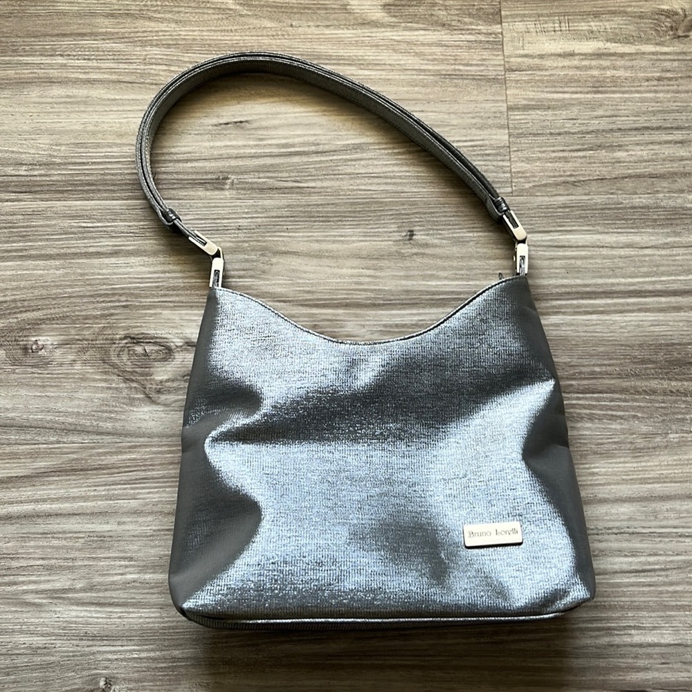 Vintage Metallic Silver Shoulder Bag
